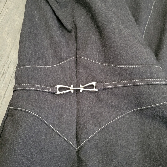 DAWN JOY VINTAGE PANTSUIT VEST CAREER WORK SILVER GRAY SIZE 3/4 - Picture 5 of 11